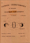 Climatic Characteristics of Selected Alaskan Locations by C.E. Watson, C.I. Branton, and J.E. Newman