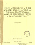 COMPARISON of SINGLE and SPLIT APPLICATIONS of AMMONIUM NITRATE, WITH and WITHOUT POTASSIUM, to BROMEGRASS in the MATANUSKA VALLEY by Winston M. Laughlin
