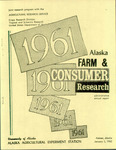 Alaska Farm & Consumer Research: 1961 by N/A N/A