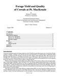 Forage Yield and Quality of Cereals at Pt. MacKenzie by William W. Mitchell