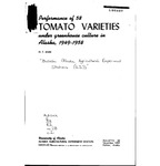Performance of Fifty-Eight Tomato Varieties Under Greenhouse Culture in Alaska, 1949-1958 by M. F. Babb