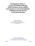Bromegrass in Alaska. II. Autumn Food-Reserve Storage, Freeze Tolerance, and Dry-Matter Concentration in Overwintering Tissues as Related to Winter Survival of Latitudinal Ecotypes by Leslie J. Klebesadel