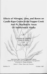Effects of Nitrogen, Lime, and Boron on Candle Rape Grown in the Trapper Creek and Pt. MacKenzie Areas of Southcentral Alaska by Winston M. Laughlin, Glenn R. Smith, and Mary Ann Peters