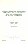 Influence of Nitrogen Rate, Nitrogen Source, and Phosphorus Rate on Native Bluejoint Crass Yield and Composition on the Lower Kenai Peninsula by Winston M. Laughlin, Glenn R. Smith, and Mary Ann Peters