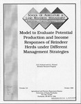 Model to Evaluate Potential Production and Income Responses of Reindeer Herds under Different Management Strategies by G.L. Finstad and A.K. Prichard