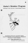 Alaska’s Reindeer Program 1986 Report of the University of Alaska Reindeer Program: 1986 Report the Applied Reindeer Research Project by Alan C. Epps