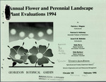 Annual Flower and Perennial Landscape Plant Evaluations 1994 by Patricia J. Wagner, Patricia S. Holloway, Grant E.M. Matheke, Sally Berry, and Edie Barbour