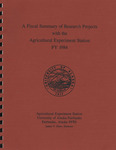 A Fiscal Summary of Research Projects with the Agricultural Experiment Station: FY1984 by James V. Drew