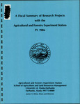 A Fiscal Summary of Research Projects with the Agricultural Experiment Station: FY1986 by James V. Drew
