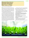 Restaurant Interviews to Determine Demand for Baby Greens in Alaska by Roseann Leiner, Hans Geier, and Meriam Karlsson