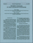 The Effect of Hilling on Yield and Quality of Potatoes by Don E. Carling and James L. Walworth