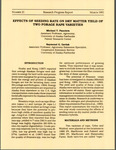 Effects of Seeding Rate on Dry Matter Yield of Two Forage Rape Varieties by Michael T. Panciera and Raymond G. Gavlak