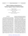 Effect of Different Herbicides on Various Legume Crops in Interior Alaska by Stephen D. Sparrow and Jeffrey S. Conn