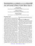 Use of Canola in Dairy Cattle Diets: Year 3 by Kirsten Randall, Stephen M. Dofing, and Donald J. Brainard