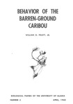 Behavior of the Barren-Ground Caribou by William Jr. Pruitt