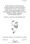 A New Nonparasitic Species of the Holarctic Lamprey Genus Lethenteron Creaser and Hubbs, 1922, (Petromyzonidae) from Northwestern North America with Notes on Other Species of the Same Genus by Vadim D. Vladykov and Edward Kott