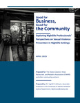 Good for Business, Good for the Community: Exploring Nightlife Professionals’ Perspectives on Sexual Violence Prevention in Nightlife Settings by Ingrid Johnson