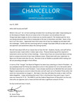 Message from the Chancellor: 2020-07-15 by Karen Carey