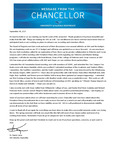 Message from the Chancellor: 2020-09-14 by Karen Carey
