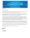 Message from the Chancellor: 2021-05-03 by Karen Carey