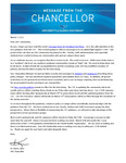 Message from the Chancellor: 2022-03-03 by Karen Carey