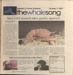 Whalesong 2009-11-11 (v.28 no.6) by Randi Spray, Hollis Kitchin, Mallory Millay, Jeremy Hsieh, Kendra Swearingen, and David R. Chandler